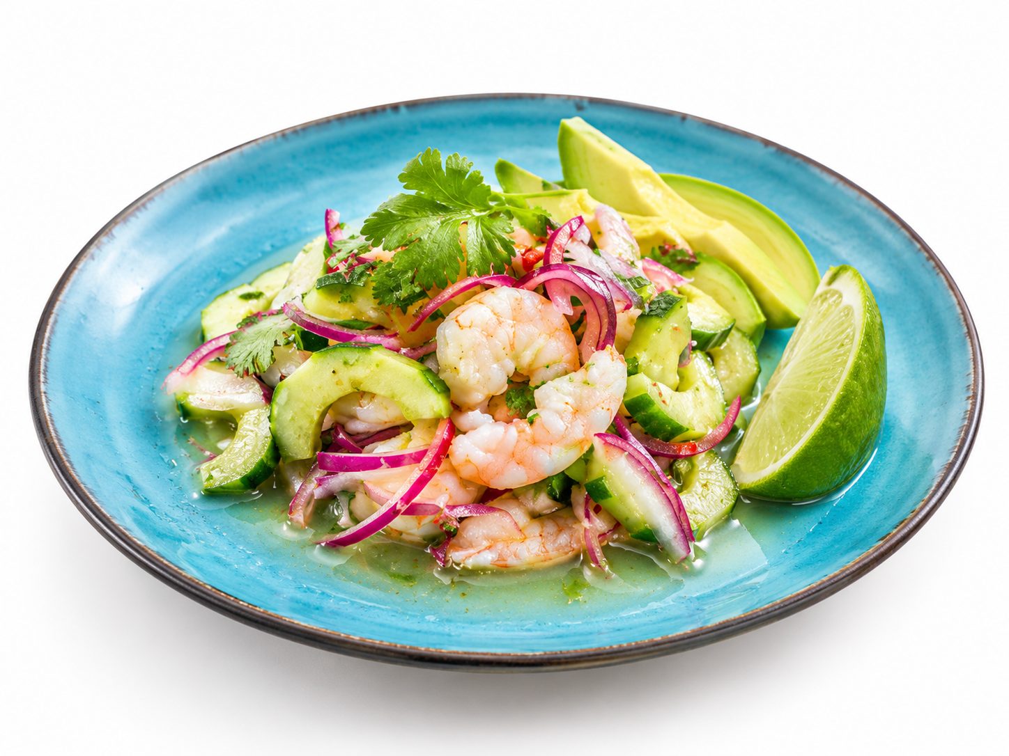 Мексиканский севиче из креветок (агуачиле) — готовое блюдо